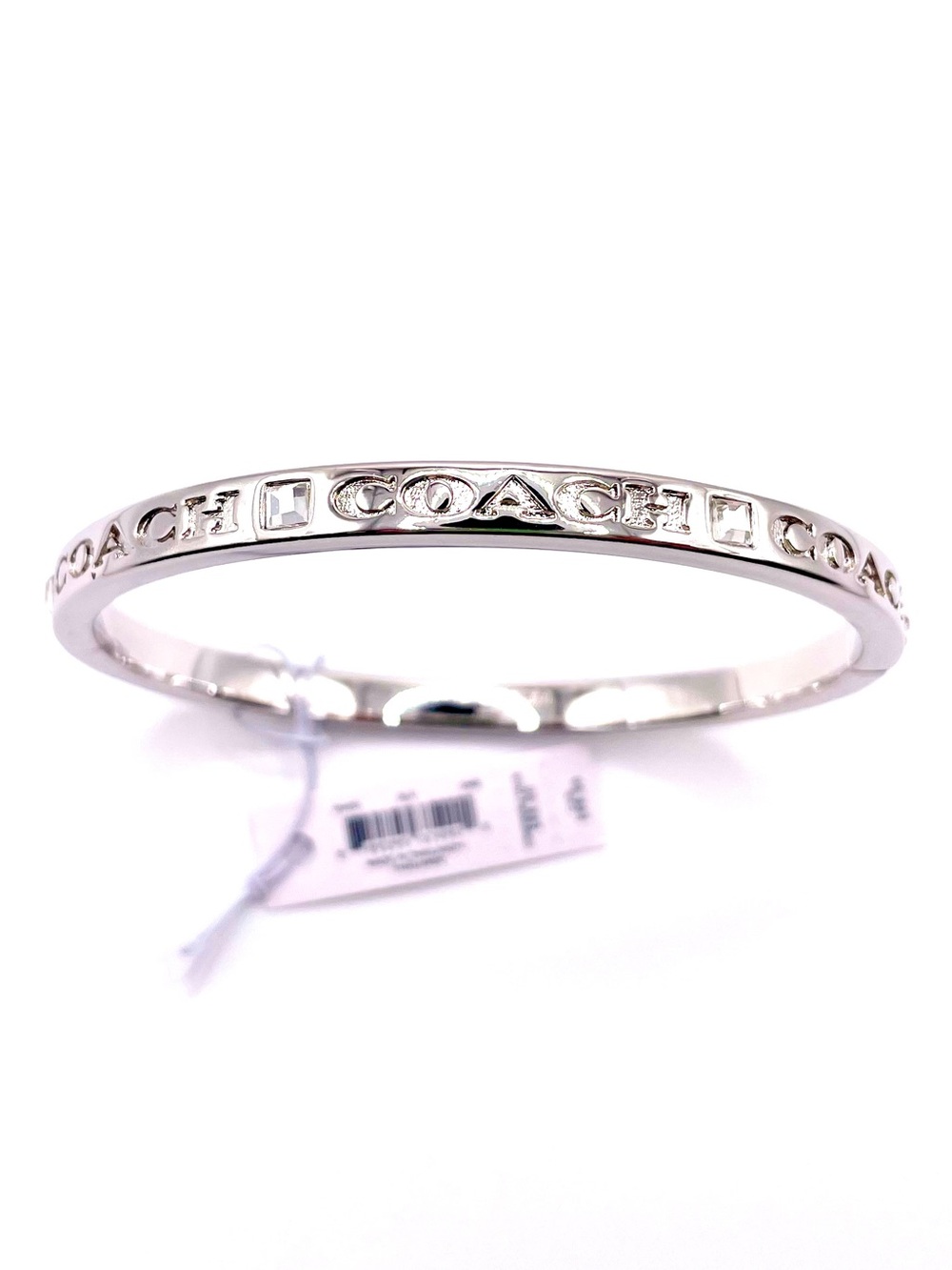 Coach Silver-Tone Logo Slim Bangle Bracelet